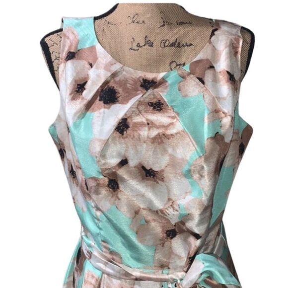 New Jessica Howard Floral, Sleeveless, Pleated A-Line Dress size 12 - Picture 3 of 13